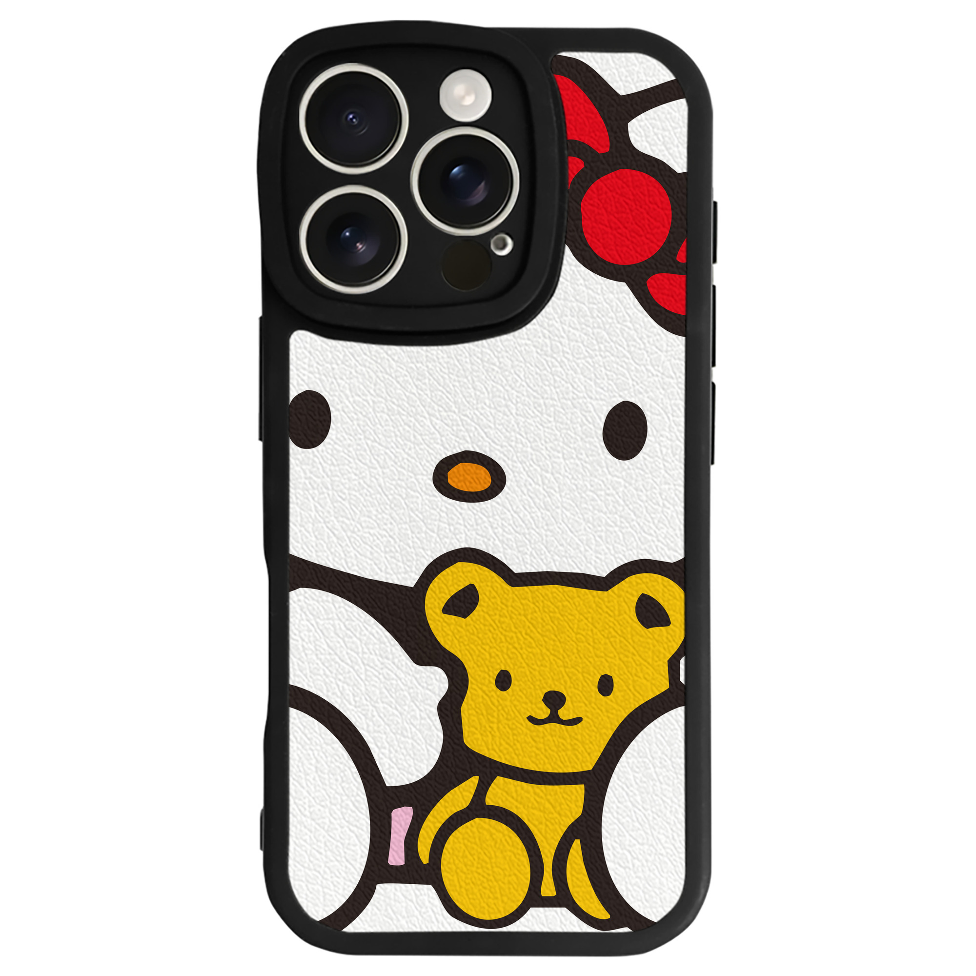 （画像用） Hello Kitty ハローキティ 【iPhone 16シリーズ対応】シリコンスマホケース（レザー調） 材質：シリコン